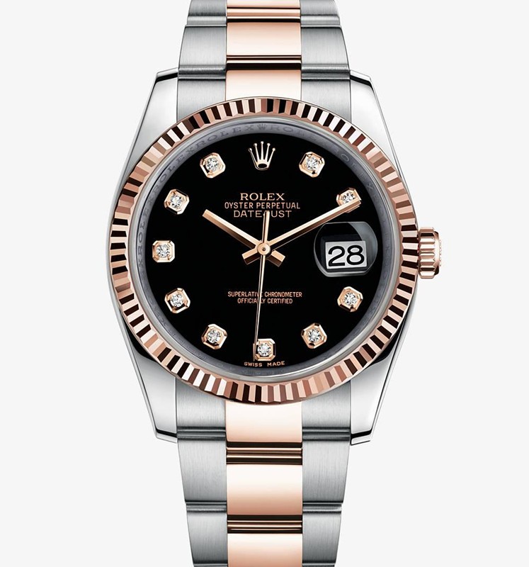 Swiss Rolex Datejust Mens 116231Black dial Diamond time makers Automatic Replica Watch