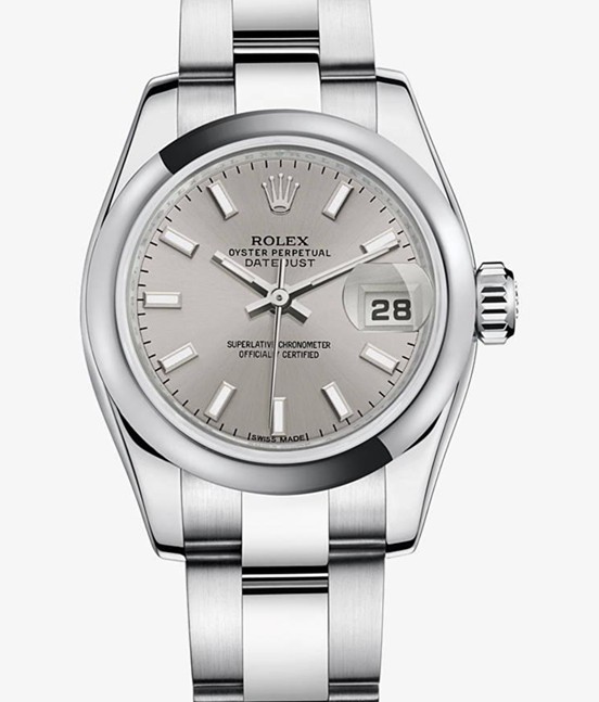 Swiss Rolex Datejust Ladies 179160 Silver dial Bar-type time markers Automatic Replica Watch