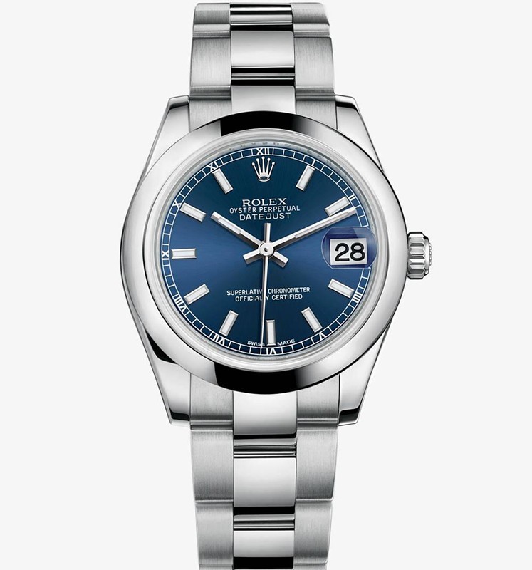 Swiss Rolex Datejust Ladies 178240 Blue dial Bar-type time markers Automatic Replica Watch