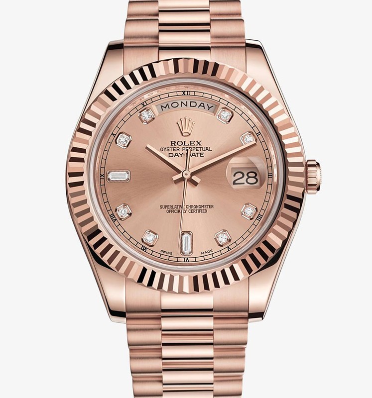 Rolex Day-Date II 218235 Rose gold Diamond Champagne dial Men Automatic Replica Watch