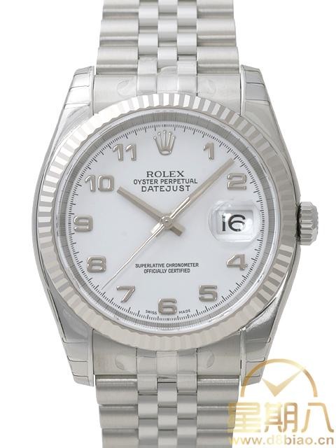 Swiss Rolex Datejust Mens 116234 White dial Arabic numerals time markers Automatic Replica Watch