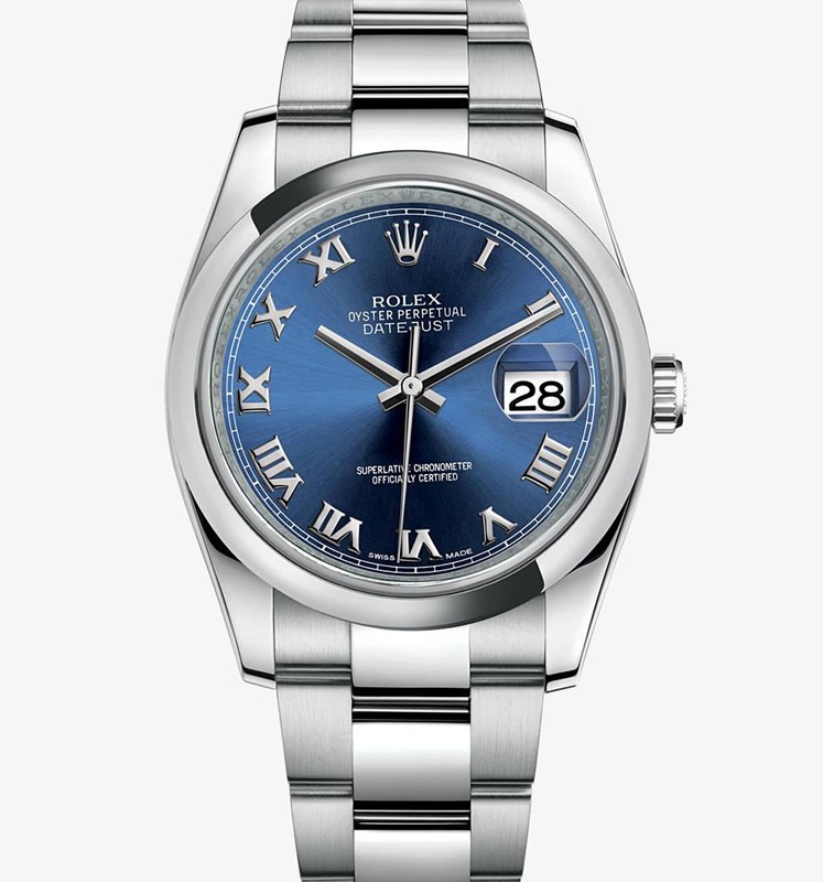 Swiss Rolex Datejust Mens 116200-0060 Blue dial Roman numerals time markers Automatic Replica Watch