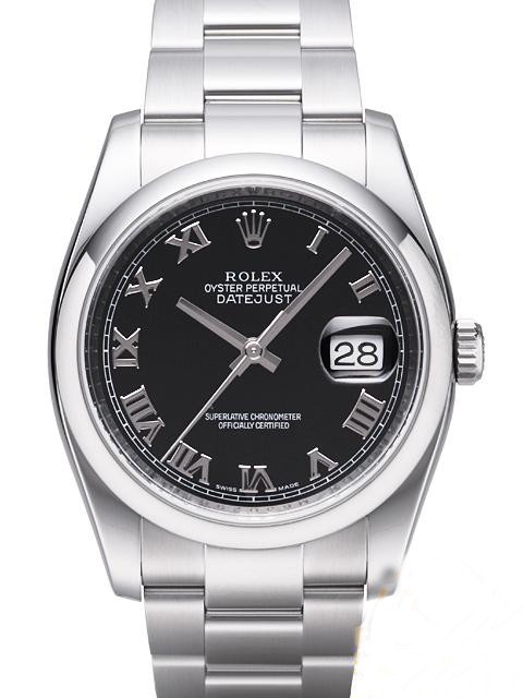 Swiss Rolex Datejust Mens 116200-0061 Black dial Roman numerals Automatic Replica Watch