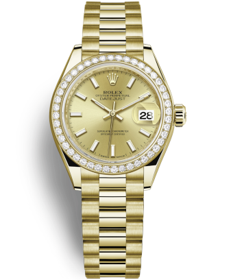Replica Rolex Datejust Automatic Watch 279138RBR-0014 Gold Dial 28mm
