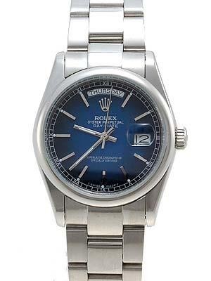Rolex Oyster Day Date Replica Watches White Gold Blueblack RLLP09
