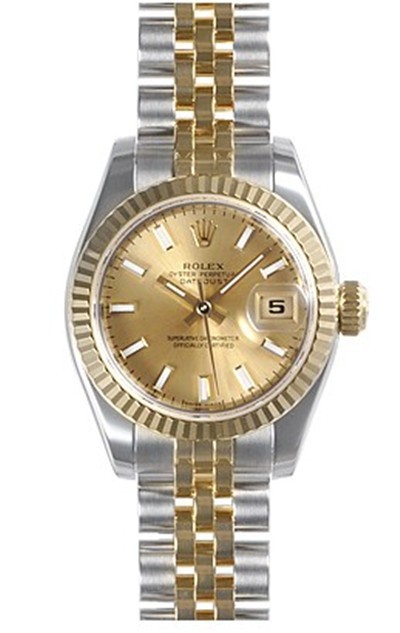 Rolex Oyster Perpetual 179173-63133 Champagne Dial Ladies Automatic Replica Watch