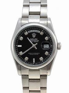 Rolex Day-Date II Replica Watches Black Dial RX41154