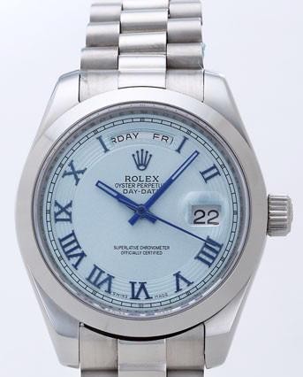 Rolex Day-Date II Replica Watches Blue Dial RX41147