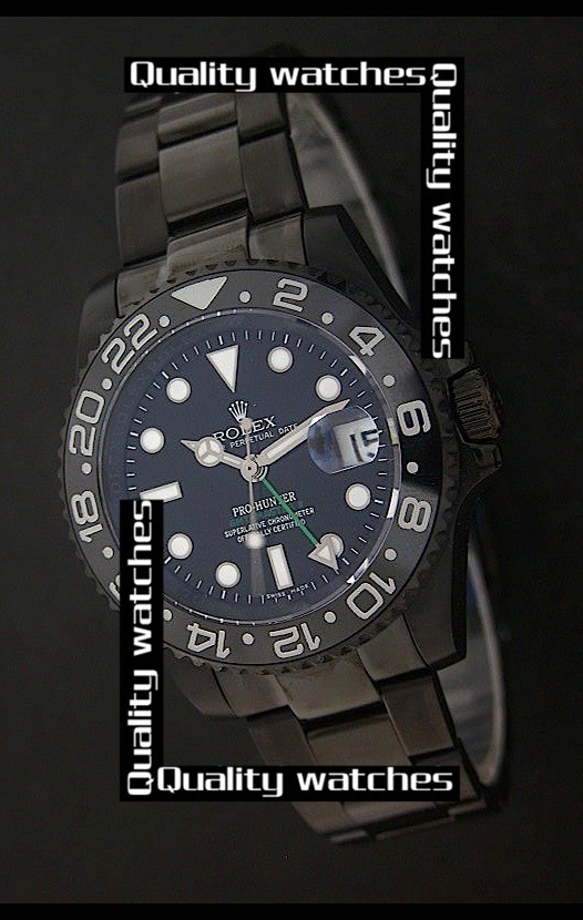 Swiss Rolex Pro-Hunter GMT-Master II PVD coated 41mm Automatic Replica Watch 