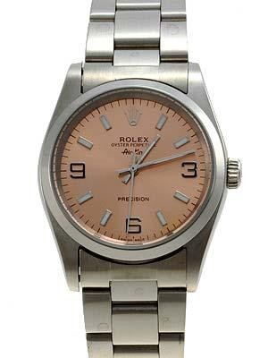 Rolex Air King Replica Watches SS Brown Dial Bar Hour Markers