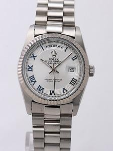 Rolex Day-Date II Replica Watches Silver Dial RX41152