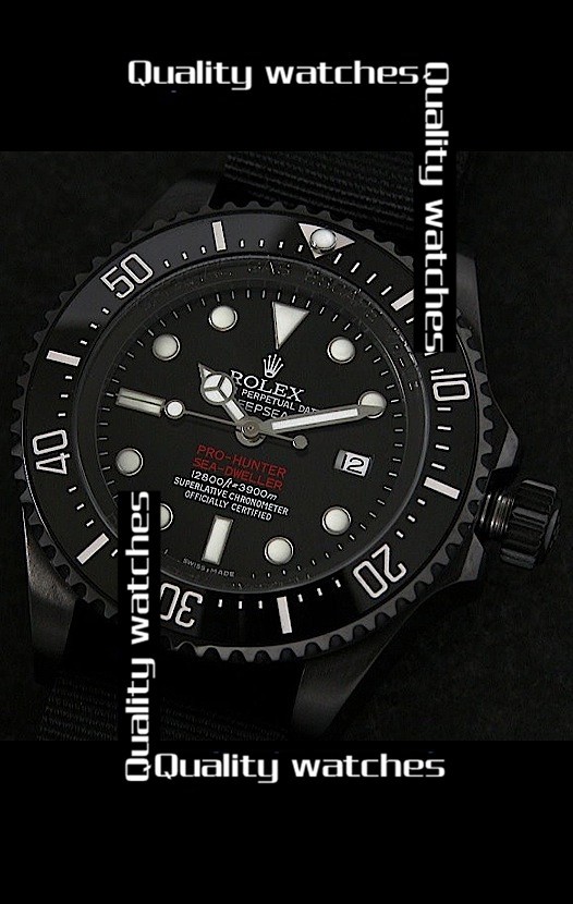 Rolex Deepsea Pro-Hunter Sea-Dweller Jacques Piccard Edition 43mm Nylon strap Automatic Replica Watch 