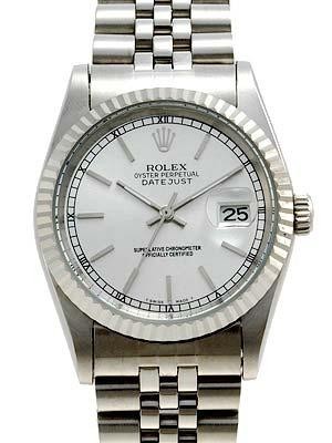 Rolex Datejust Replica Watches SS Silver dial bar markers