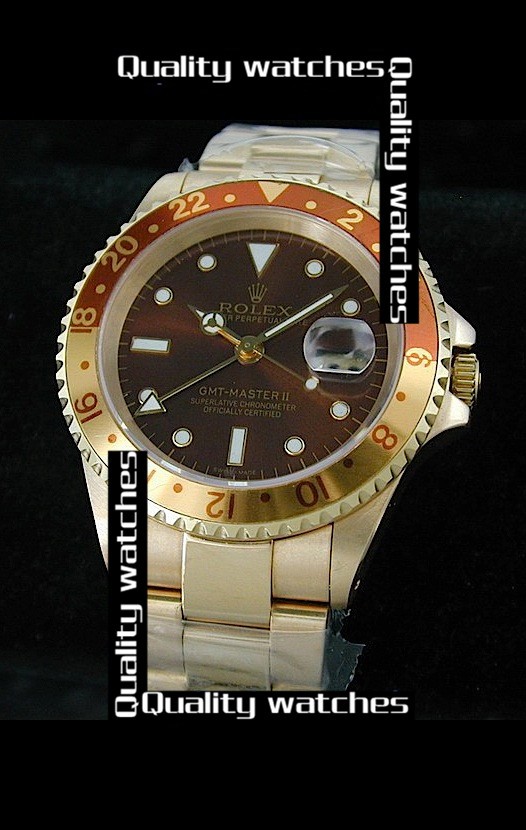 Swiss Rolex GMT-Master II Dark red dial Automatic Replica Watch 