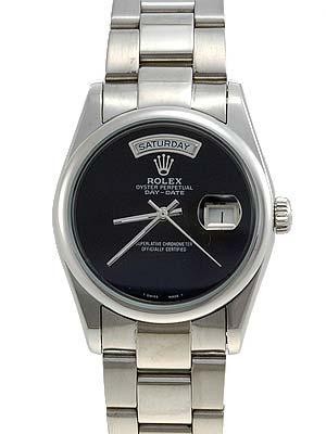 Rolex Oyster Day Date Replica Watches  Black onyx dial no hour markers RLLP00