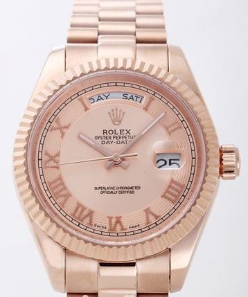 Rolex Day-Date II Replica Watches Pink Dial RX4129-2