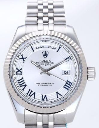 Rolex Day-Date II Replica Watches Silver Dial RX41142