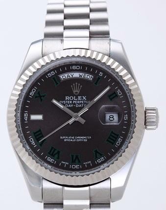 Rolex Day-Date II Replica Watches Brown Dial RX41160