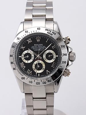 Rolex Daytona Replica Watches SS White Dial roma hour markers SS Band