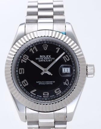 Rolex Datejust II Replica Watches Black Dial RX4114