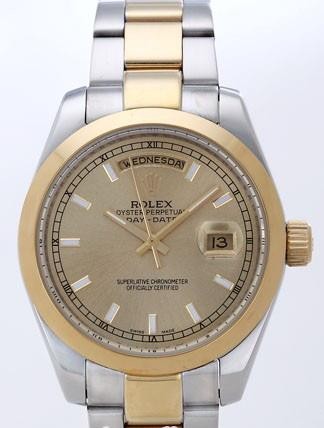 Rolex Day-Date II Replica Watches Gold Dial RX41131