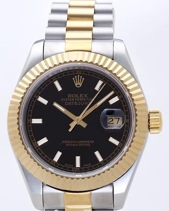 Rolex Datejust II Replica Watches Black Dial RX4107