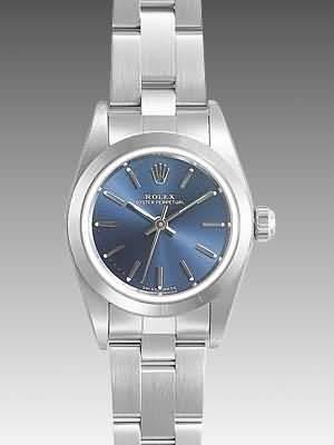 Rolex Oyster Perpetual Replica Watches SS Stainless Steel Blue Dial Bar Hour markers