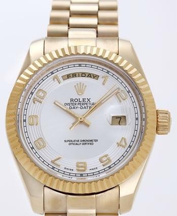 Rolex Day-Date II Replica Watches Silver Dial RX41173
