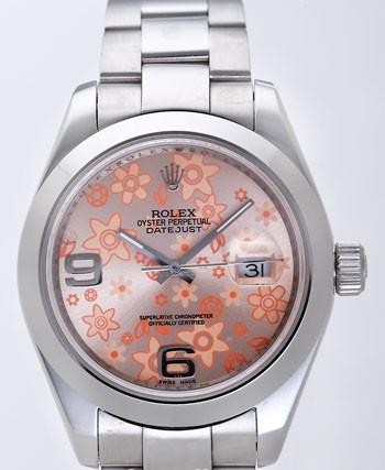 Rolex Datejust II Replica Watches Pink Dial RX4123