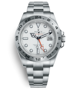 Swiss Replica Rolex Explorer II White Dial Orange GMT Hand (Super Model)