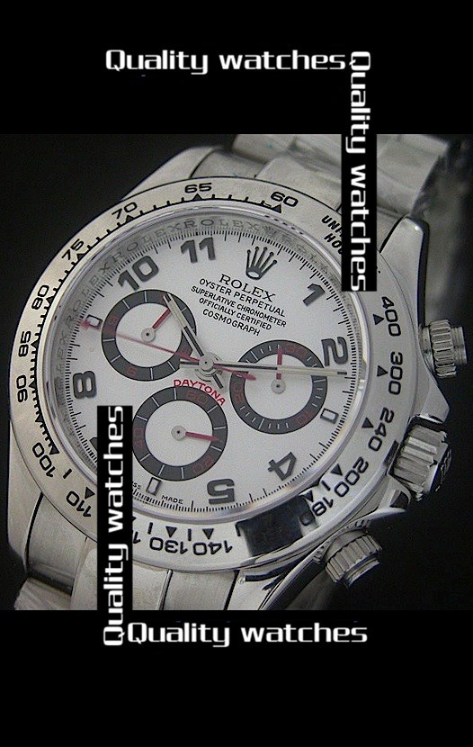 Swiss Rolex Cosmograph Daytona White Dial Black Arabic numerals Automatic Replica Watch