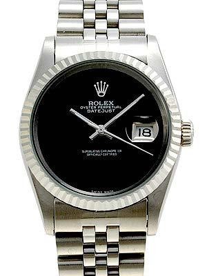 Rolex Datejust Replica Watches SS Black dial no markers V