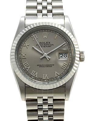 Rolex Datejust Replica Watches SS Gray dial roman numeral hour markers