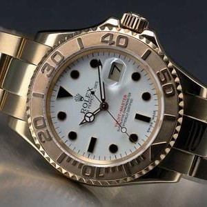 Rolex Yacht-Master Automatic Watch Yellow Gold White Dial