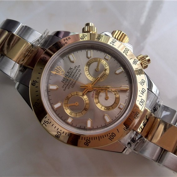 Swiss Rolex Daytona Replica Watch Gray Dial Two Tone (High End)