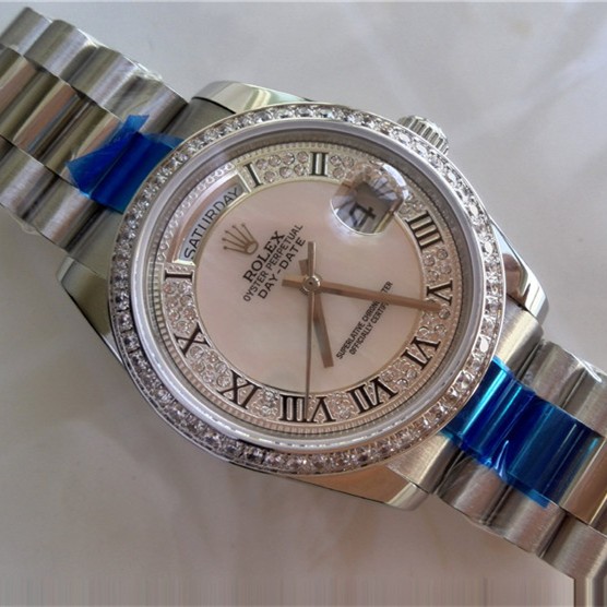 Rolex Day-Date Replica Diamond Watch Roman Number 36mm (High End)