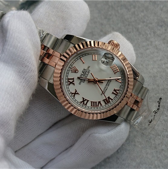 Rolex Datejust Ladies Automatic Watch Rose Gold White Dial 31mm