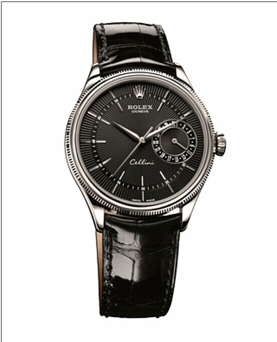 Swiss Rolex Cellini Date 50519 18K White Gold Black dial Men Automatic Replica Watch