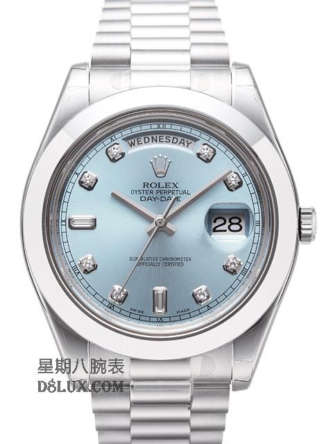 Replica Rolex Day-Date Automatic Watch 218206-0009 Ice Blue Dial 41mm