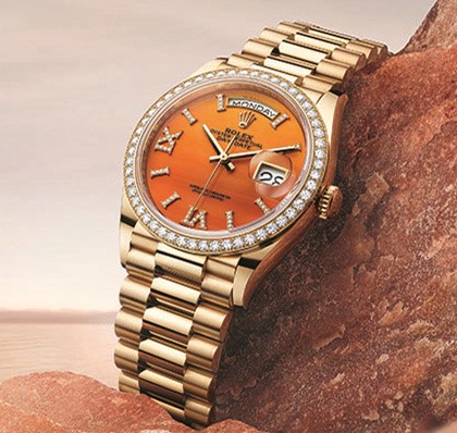 Rolex 2023 Day-Date Replica Swiss Watch 128348rbr-0049 Orange Dial (High End)