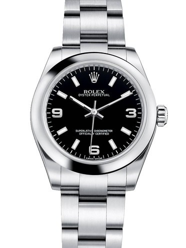 Replica Rolex Oyster Perpetual Automatic Watch 177200 Black Dial 31mm