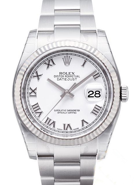 Rolex Oyster Perpetual Swiss Replica Watch 116234-0090 White Dial 36mm (High End)