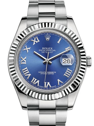 Swiss Rolex Datejust Mens 116334 Blue dial Roman numerals Automatic Replica Watch