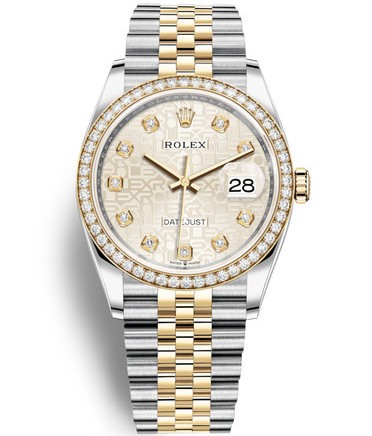Rolex Datejust Swiss Watch Two-Toned Gold 126283RBR-0013 Diamonds Bezel (High End)