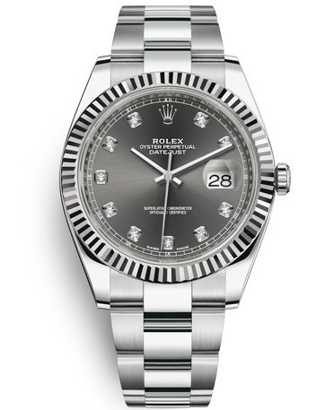 Rolex Datejust 41 Replica Swiss Watches 126334-0005 Dark Gray Dial (High End)