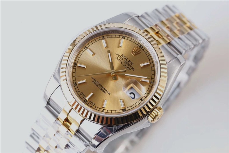 Replica Rolex Datejust Ladies Swiss Watches 178273-0001 Golden Dial 31mm(High End)