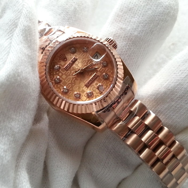 Swiss Rolex Datejust Ladies 179175 18K Rose Gold Diamond time markers  Automatic Replica Watch