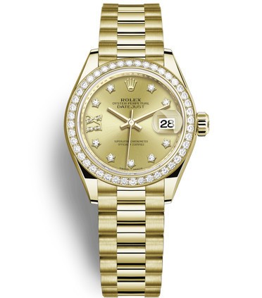 Replica Rolex Datejust Ladies Swiss Watches 279138RBR-0006 Gold Dial 28mm(High End)