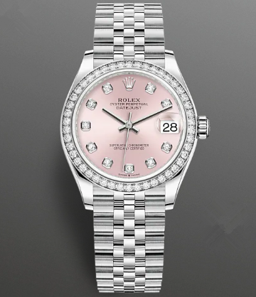 Rolex Lady-Datejust Replica Swiss Watch 278384RBR-0036 Pink Dial (High End)