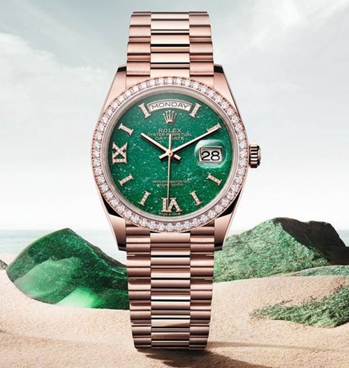 Rolex Day-Date 2023 Replica Swiss Watch 128345rbr-0068 Green Dial (High End)